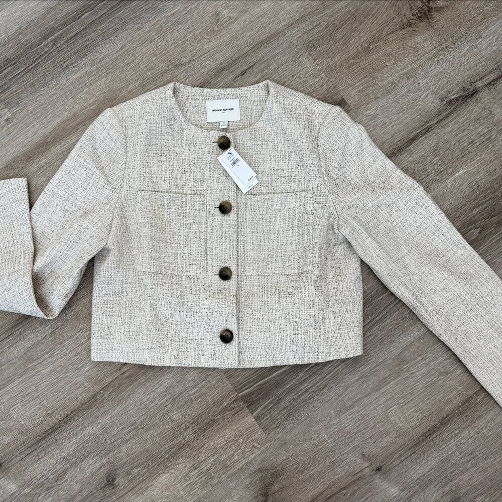 Banana Republic Boucle Collarless Jacket - NWT - Picture 4 of 5